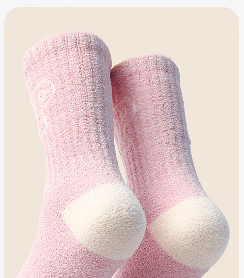 MiiOW Girls' Coral Fleece Warm Thickened Mid-Calf Socks Autumn Winter Kids Plush Socks for Children Students Baby Girls 21