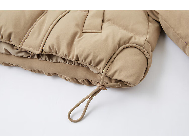 Dme 【Warmth Expert】Winter 90% Duck Down Faux Shearling Spliced Lapel Piping Triple-Layer Craft Women's Down Jacket 4