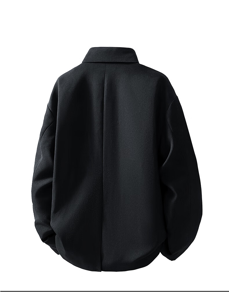 :CHOCOOLATE IT Business Casual Men's Jacket Spring Summer New Solid Color Loose Blazer Suit Coat Black M 4