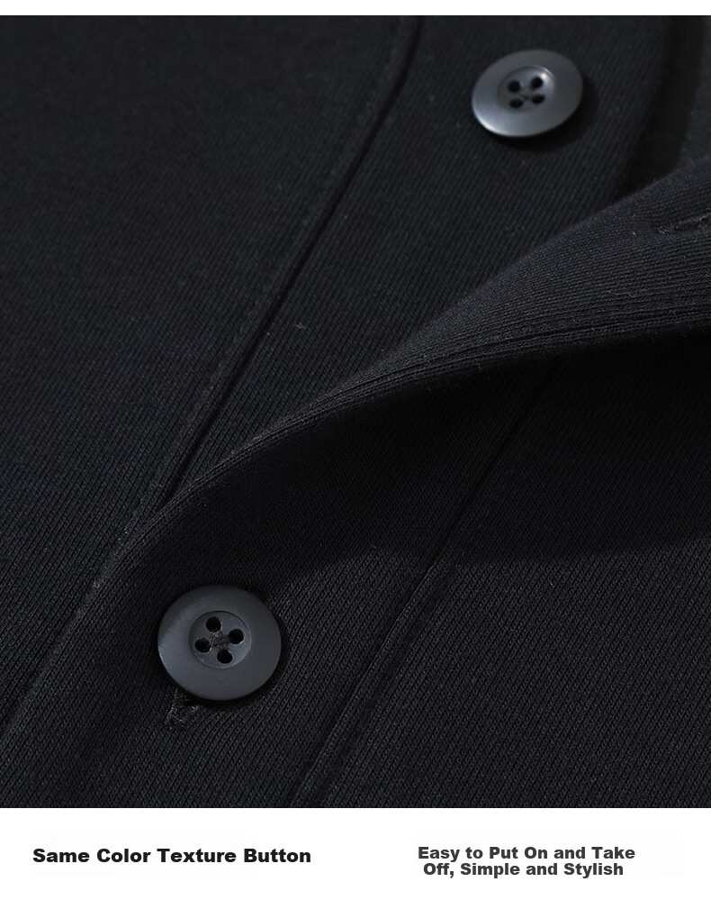 Baleno Cardigan Jacket for Men, Spring And Autumn Style, Solid Color Button-Up Versatile Men's Top, Casual Trendy Heavyweight 320G Cotton Coat 9