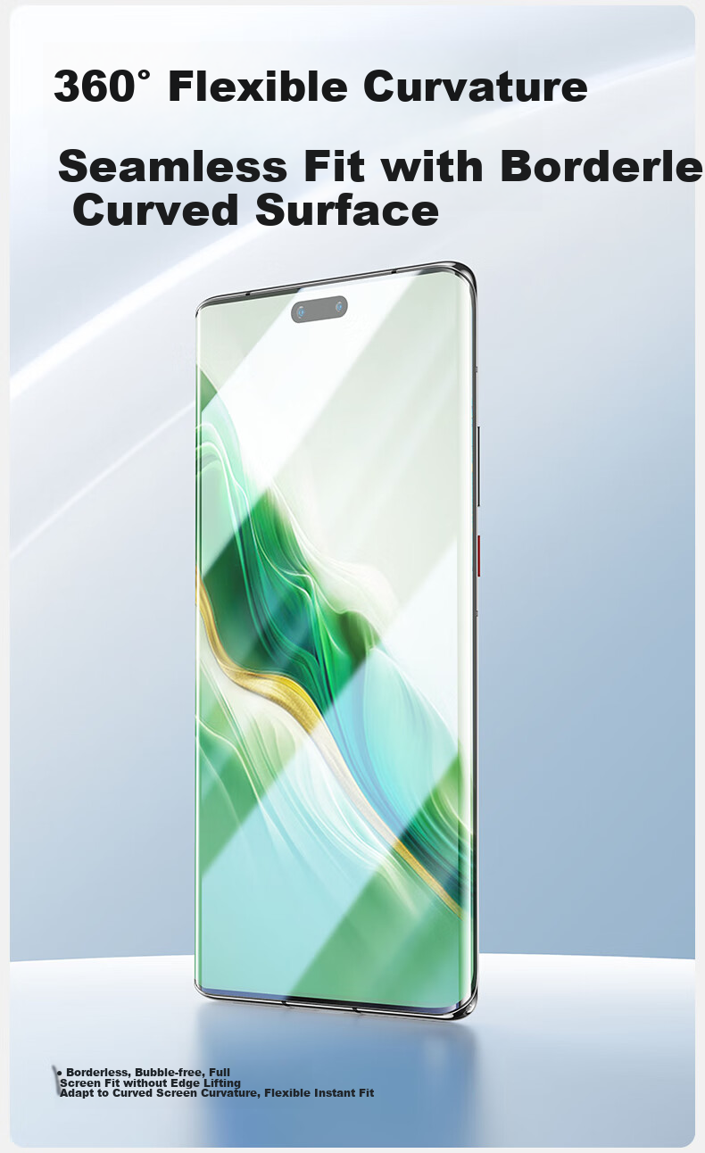 Shanmo [2-Pack] Screen Protector for Honor Magic7 Pro/RSR, Honor Curved High-Definition Hydrogel Film, Full Screen Tempered Soft Film, Anti-Fingerprint, Ultrasonic Unlock Protectio 4