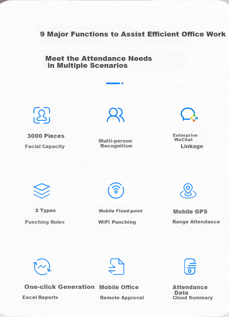 Qiyeweixin Hikvision Co-Branded Facial Recognition Attendance Machine, Real Voice No-Touch Check-In Device, Remote Multi-Store Management, One-Click Report Generation WX23S 2