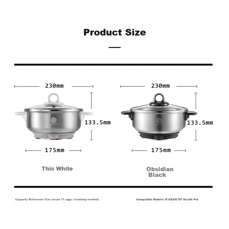 Buydeem Health Pot Accessories, Steamer A206 Compatible with Health Pots IK121/K176/K187, Stainless Steel