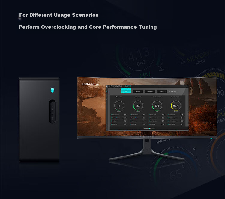 Alienware Gaming Desktop Computer Area-51 High-End E-Sports Gaming PC (Ultra 9 64GB 2TB RTX5080) Starry Silver Water-Cooled Black Myth: Wukong 80L AI Graphics Statio 20