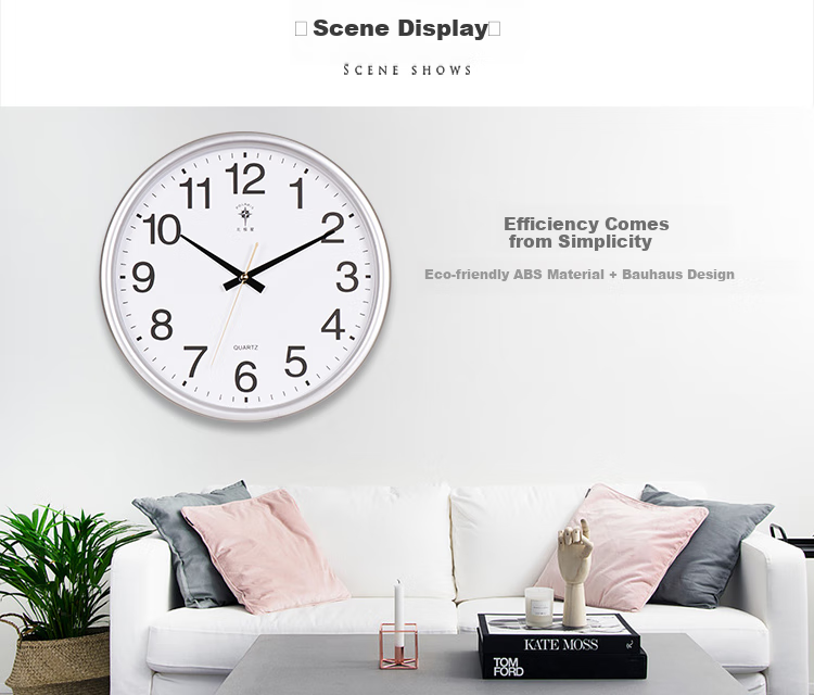 POLARIS Wall Clock, Creative Fashionable Minimalist Clock, Quiet Quartz Clock, Living Room Timepiece, 33cm Wood Grai 6