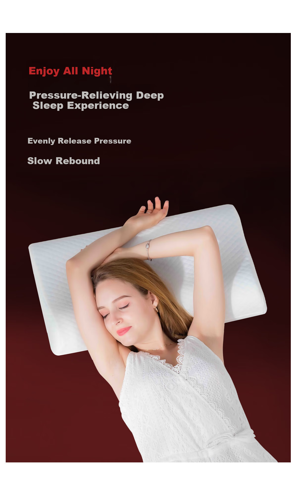 MLILY Zero Pressure Slow Rebound Memory Foam Pillow, Deep Sleep Gel Cervical Pillow Core, Single Person Curved Posture 0 Pressure Gel Pillow 4