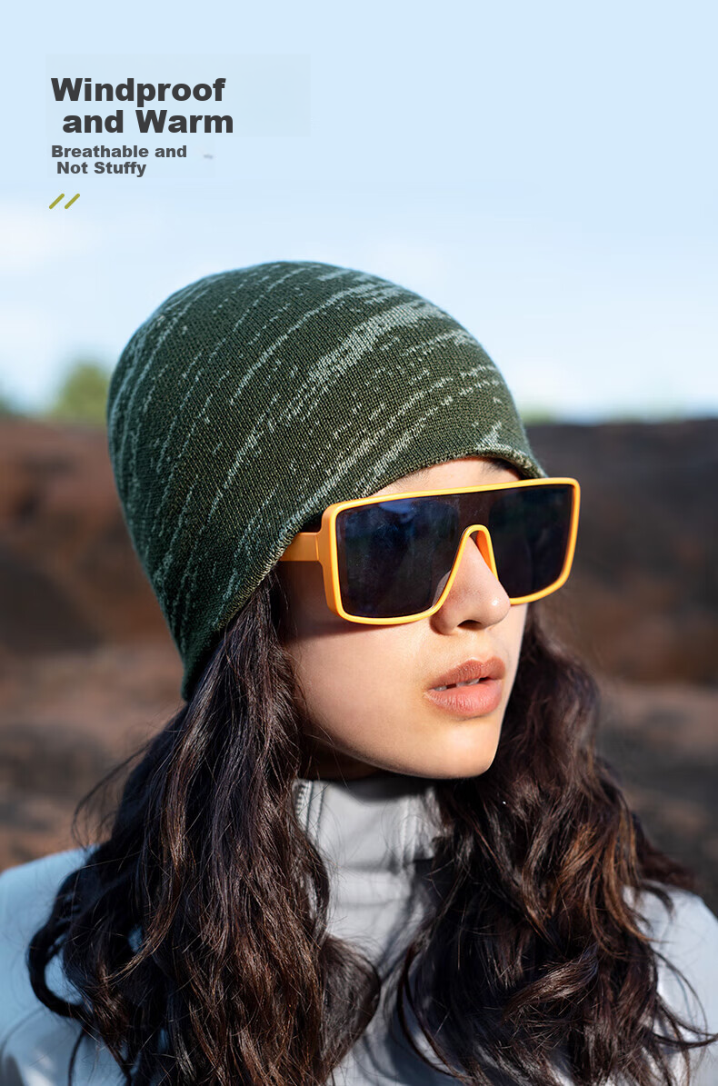 AONIJIE Outdoor Wool Knit Hat, Winter Windproof Cycling Hiking Warm Ski Hat, Cold-Proof Knitted Cap for Wome 4