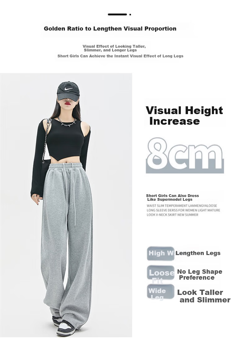 MiiOW Loose Wide-Leg Pants for Women, Spring And Autumn Sports Trousers, Versatile Straight-Leg Sweatpants, Slimming Banana Pants, Women's Casual Pants 5