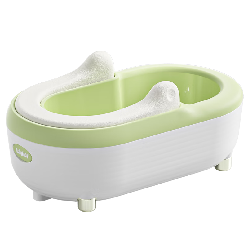 Babyhood Baby Bottom Washing Tool, Baby Bath Seat for Cleaning Bottoms, Children's PP Washing Basin with Thickened PU Seat, Light Lotus Gree