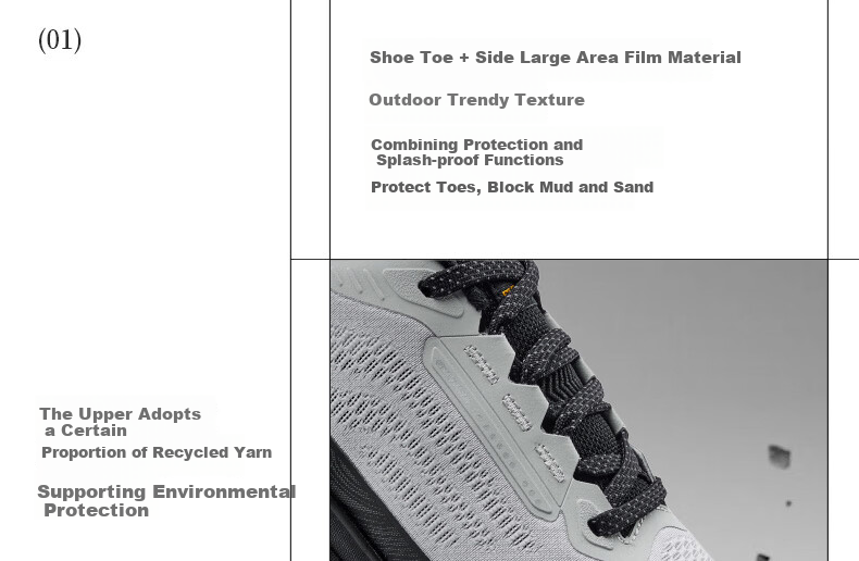 361° Men's Sports Shoes, Breathable Yushan 3 Outdoor Hiking Shock-Absorbing Wear-Resistant Running Shoes for Spring And Summer, Model 672532214-1 12