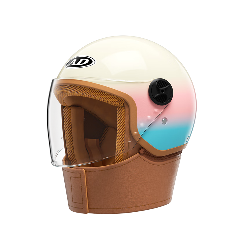 AD New National Standard 3C Certified Electric Vehicle Helmet Unisex Four-Season Universal Electric Bike Safety Helmet Women's Winter Warm Neck Warmer Half Helmet Class A Motorcycle Helmet 519 Rainbow
