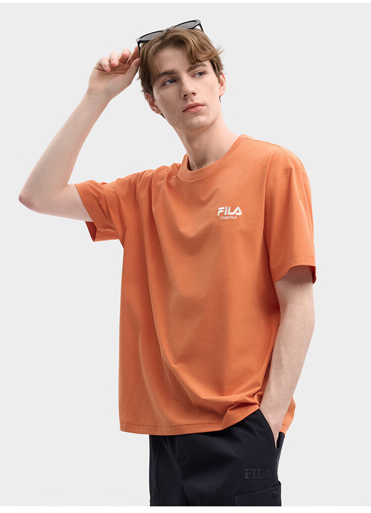 FILA 2026 Summer Moisture-Wicking Quick-Dry Couple Short Sleeve T-Shirt Fashionable Round Neck Casual Sun Protection Top 80