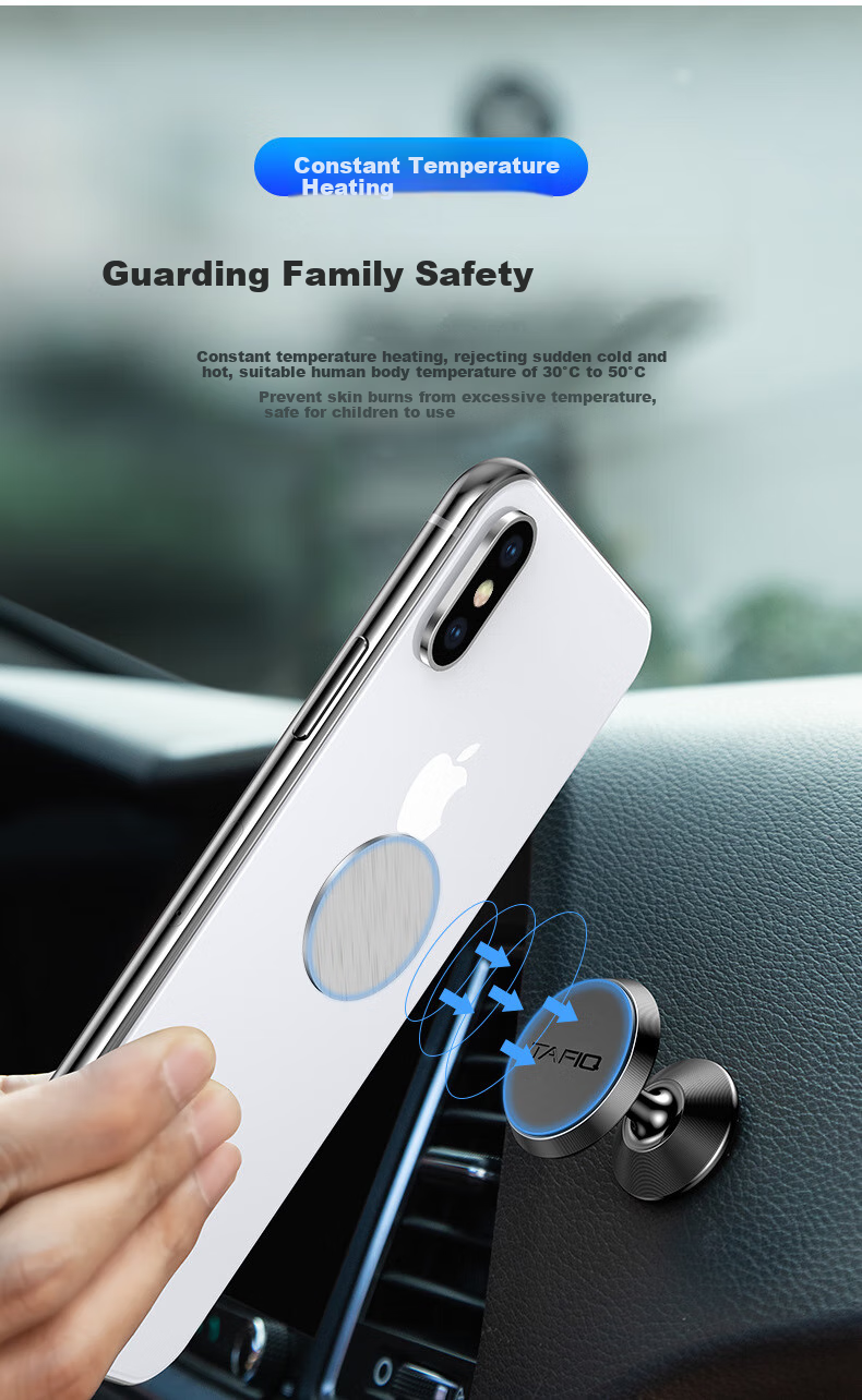 Dijialun Magnetic Car Phone Holder, Suction Cup Mount for Navigation, Center Console Magnetic Stand, Glossy Black 7