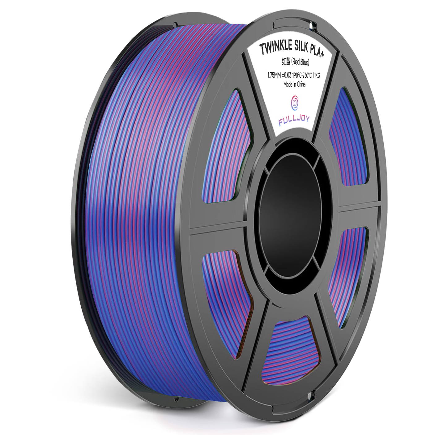 FULLJOY 3D Printing Filament SilkPLA+ Shiny Silk Dual-Color Multi-Color Tri-Color Gradient Texture Vivid Colors Compatible with Tazhu Chuangxiang 3D Printer FDM