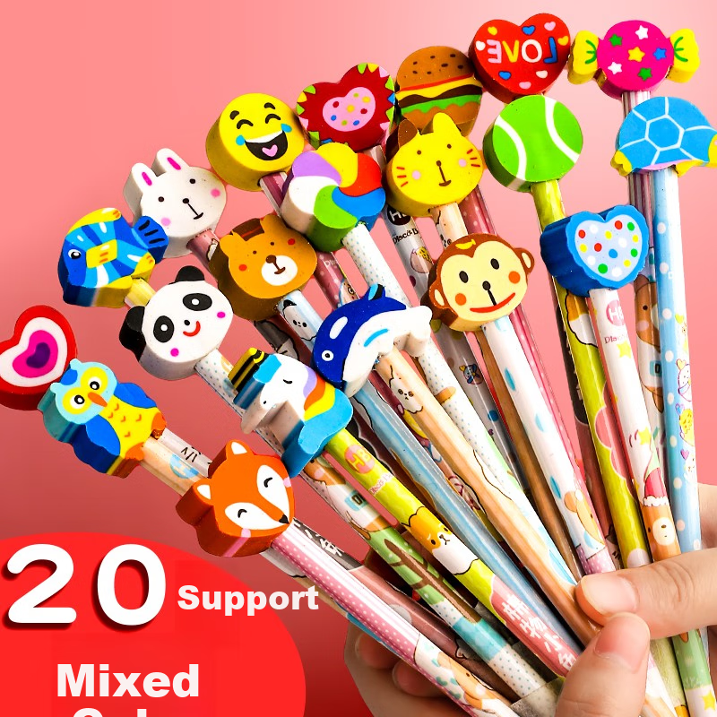 Jinzhi 20 HB Cartoon Pencils, Elementary School Student Prizes, Blind Box Pens, Kindergarten Cartoon Stationery, Cute Writing Pencils, Graduation Reward Gifts, Beginner Writing Pens, Rewards