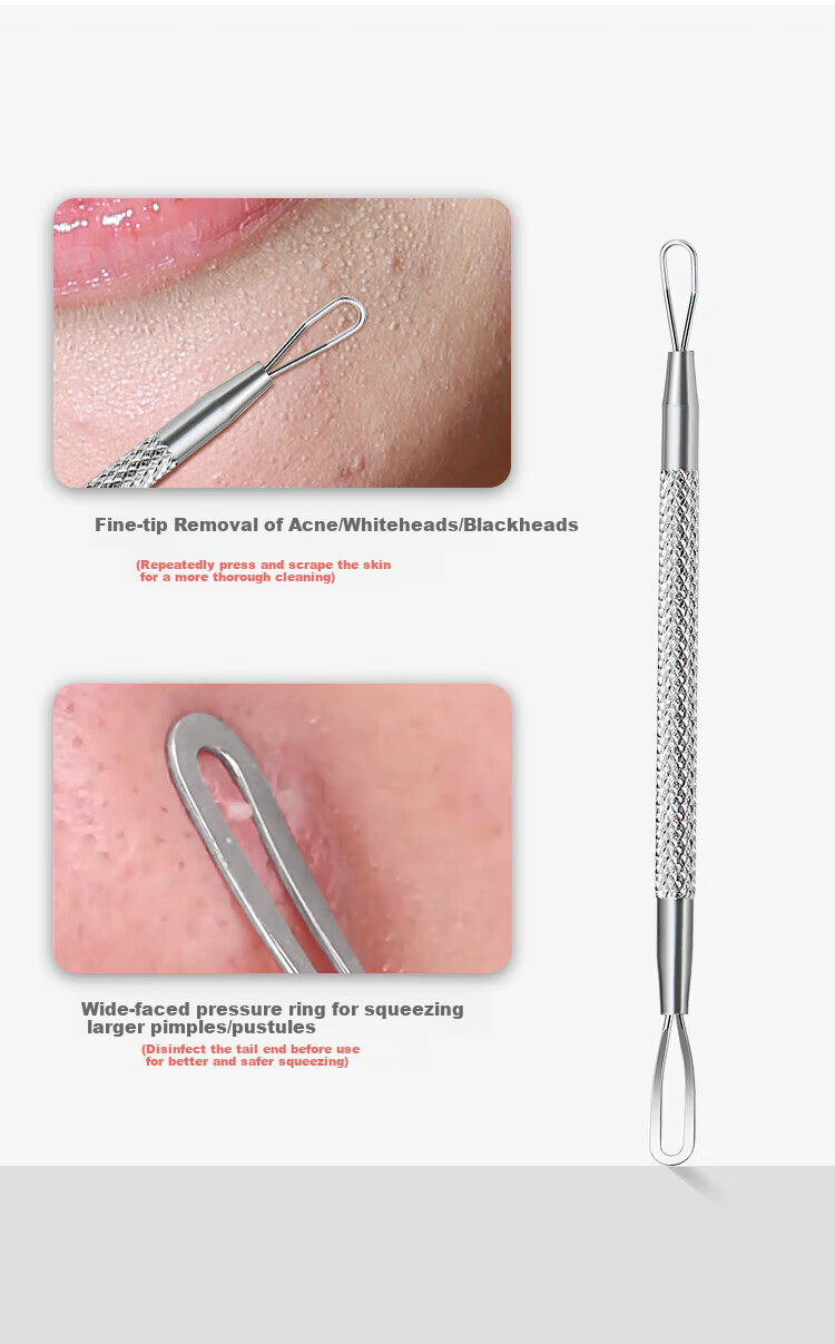 Miaoqian German Swiss No. 5 Cell Tweezers, Blackhead Extractor, Acne Removal Tool, Beauty Tweezers for Milia 7