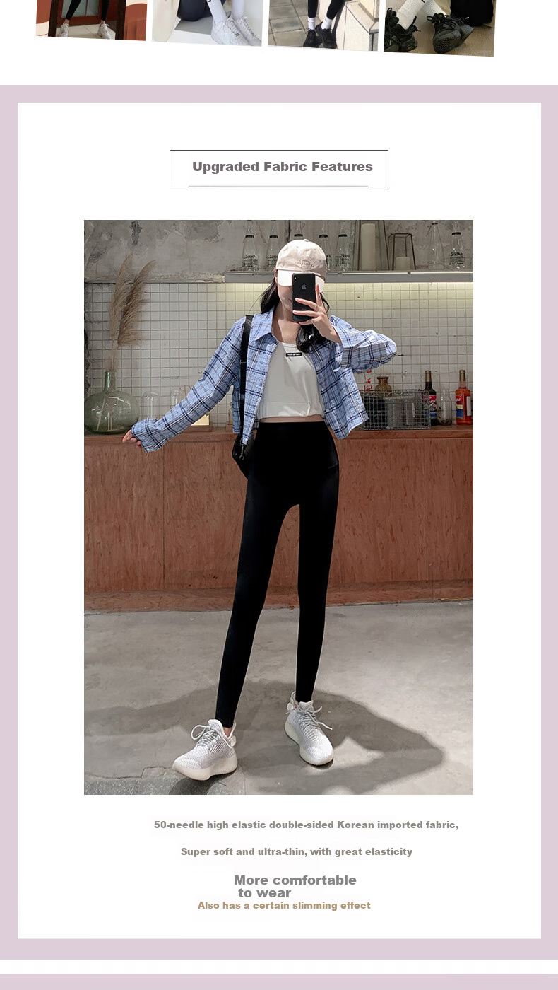 LangSha Shark Skin Leggings for Women, High-Waisted Thin Spring And Autumn Style, Tummy Control Slimming Tight-Fitting Sports Yoga Pants for Outdoor Wear 9