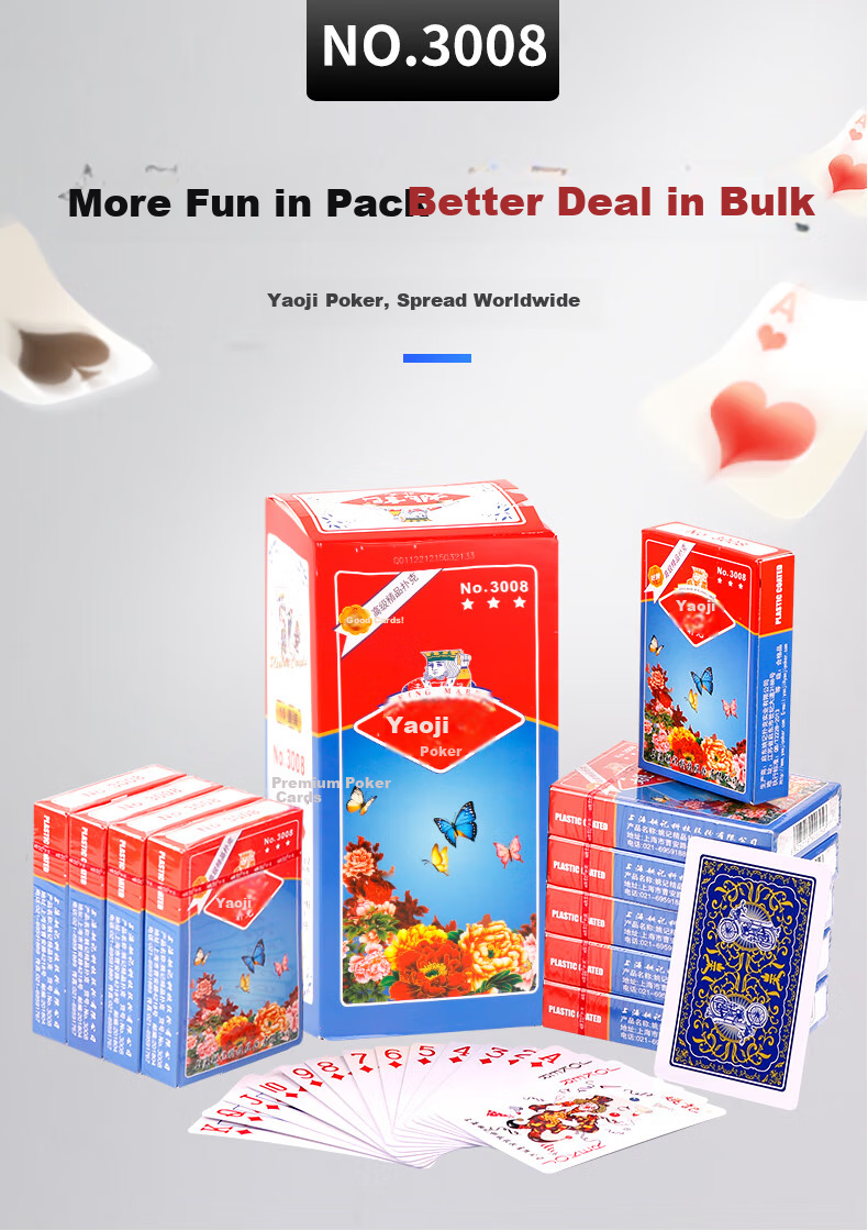 Yaoji Playing Cards Durable Poker Cards for Texas Hold'em, Guandan, Doudizhu Poker Wholesale 3008 Full Box 100 Decks 1