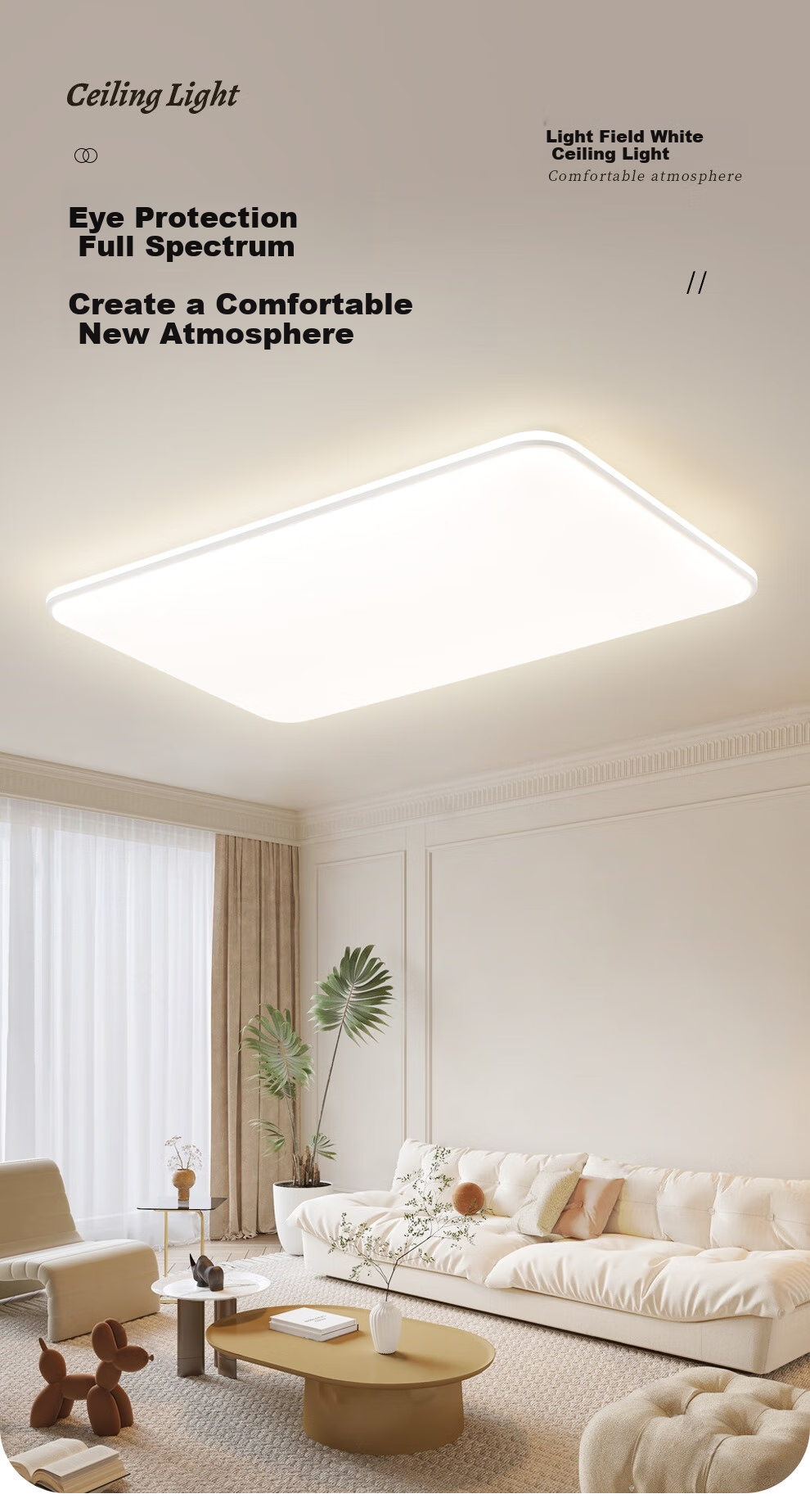 NVC Full Spectrum Eye Protection Ceiling Light, Simple Bedroom Lamp, Smart LED Lighting Fixture, Guangyu Y 1