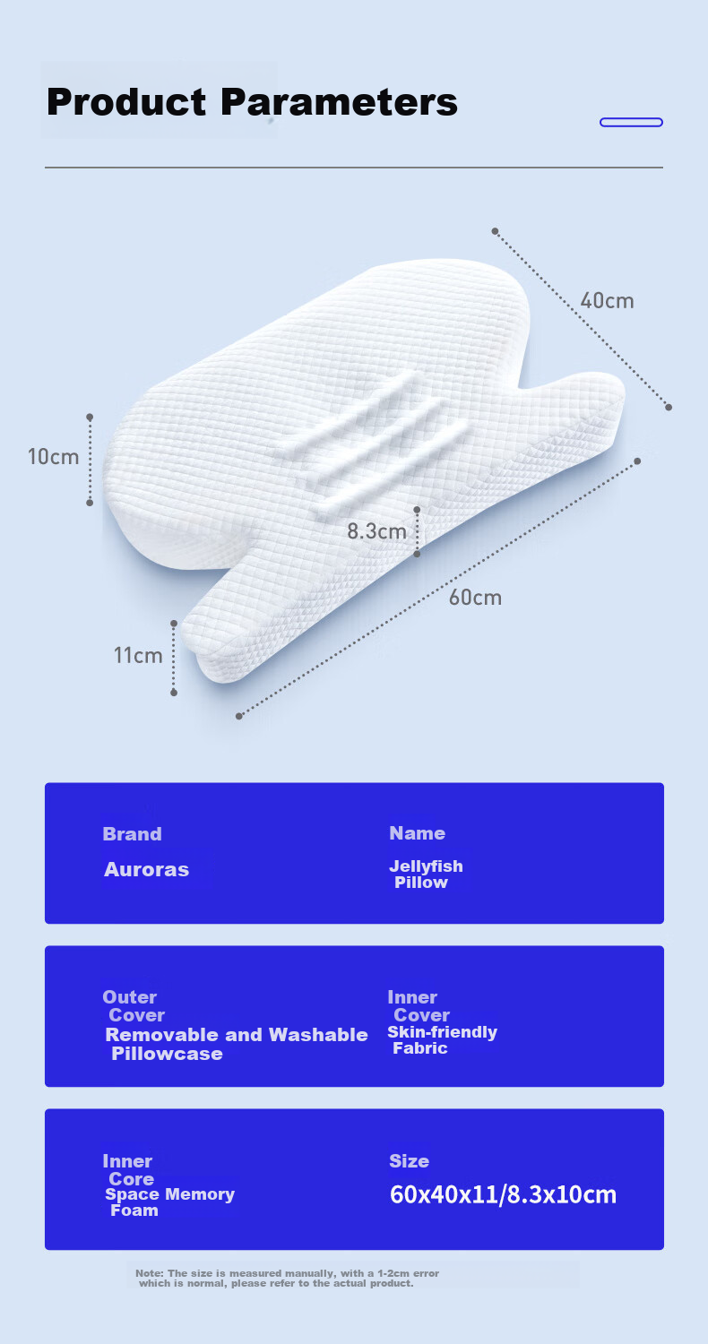 Aeromax Side Sleeping Jellyfish Pillow, No Face Pressure, Anti-Wrinkle, Anti- nasolabial Fold, Memory Foam Cervical Pillow, Hollow Design for Eye And Ear Protection, Neck Support 14