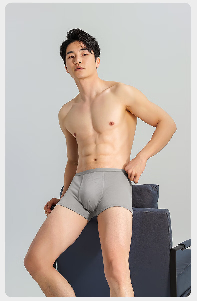 Beianshi Disposable Men's Boxer Briefs Pure Cotton Sterilized Wash-Free Travel Portable 8-Pack Gray 3XL 10