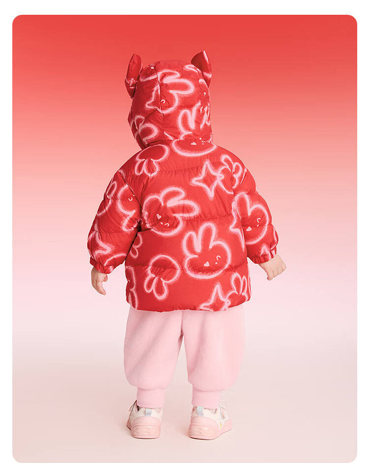 BALABALA Kids Down Jacket Girls 2025 New Red Lunar New Year Outfit Baby Warm Spring Traditional Style Coat 11