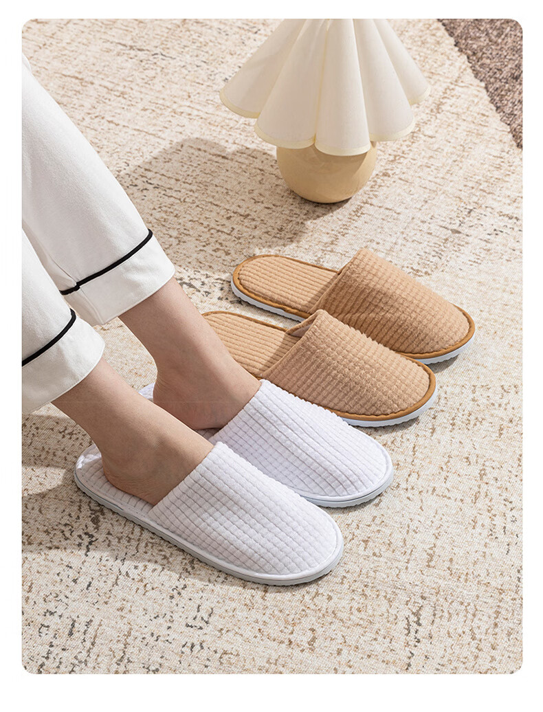 Liomirror Hotel Disposable Slippers Thickened Cotton Indoor Guest Slippers for Men and Women Portable Travel Home Slippers 9
