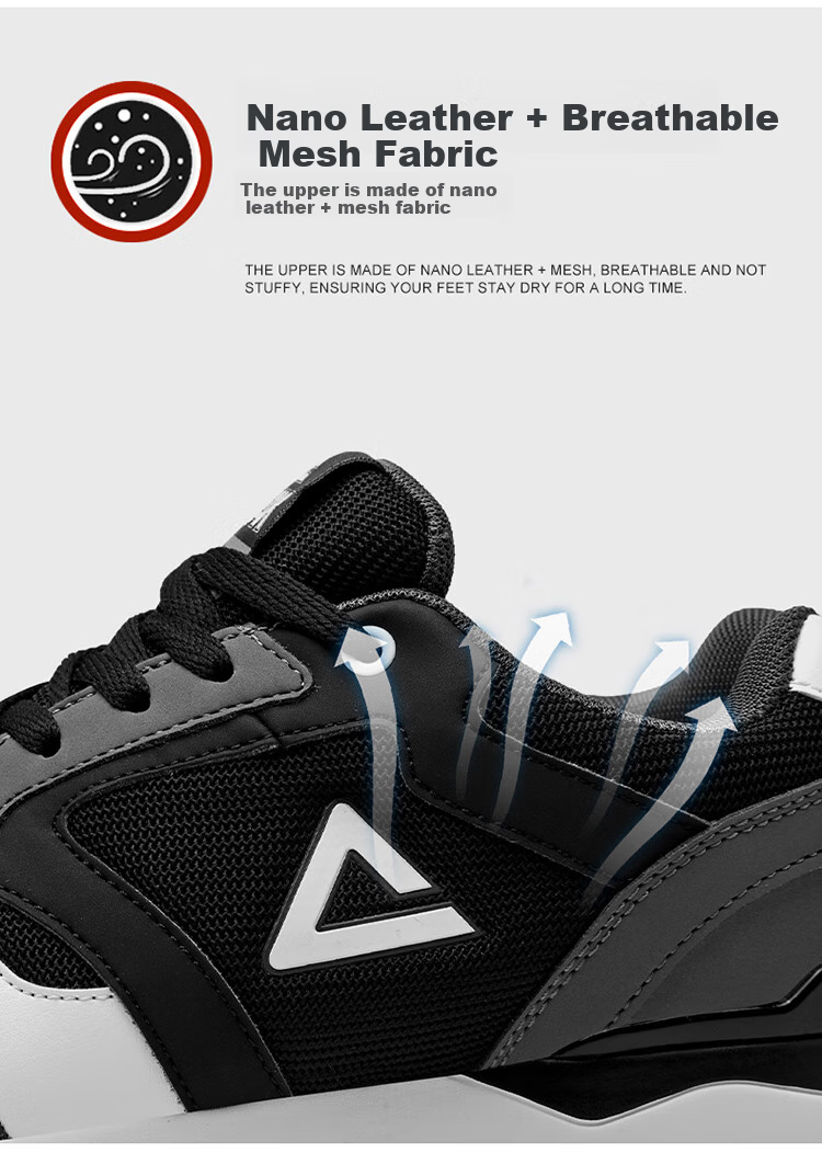 PEAK PEAK Safety Shoes with Steel Toe Cap, Anti-Smashing And Puncture-Resistant, Breathable Mesh Upper, Comfortable All-Season Style, Black LR72218, Size 44 4