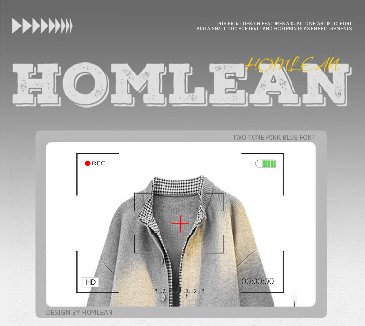 Homlean Heavyweight Faux Two-Piece Knit Cardigan Jacket Men Autumn Winter Retro Loose Lazy Style HS67 Black 2XL 7