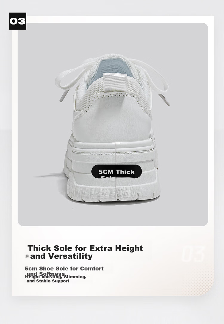 Huili Official Women's Sneakers, Summer 2026 Thick-Soled Heightening White Shoes, Breathable Mesh Shoes for Women, Beige, Size 36 6