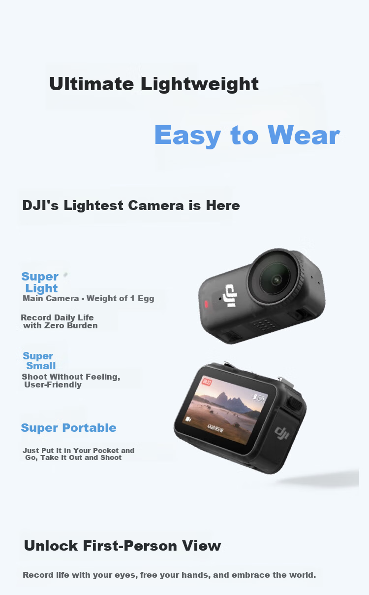 DJI Osmo Nano Standard Kit (128GB), Action Camera with Free-View Wearable Camera for Vlog, Cycling, Family Activities, Pet Photography, Sports Camera, Thumb Camera 3