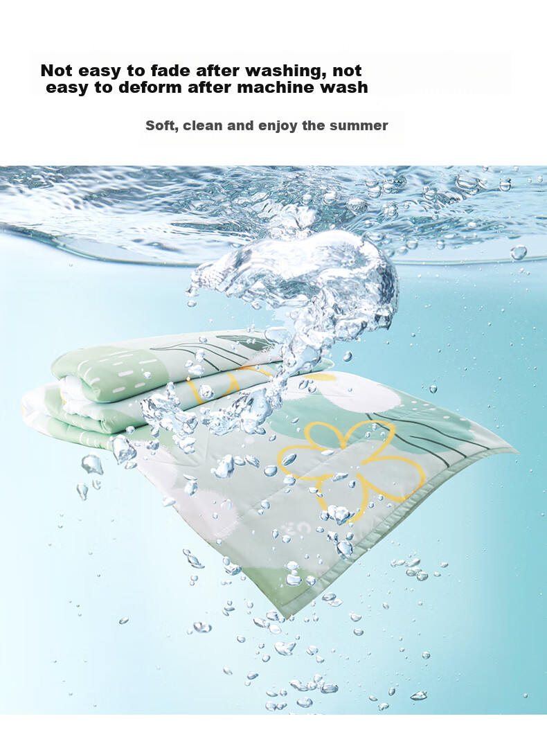 Hengyuanxiang Summer Cooling Fiber Quilt, Washable Machine-Washable Air Conditioning Quilt, Thin Summer Quilt with Floral Pattern, 200*230cm, 2.8 Ji 7