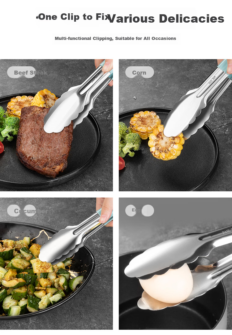 MAXCOOK 304 Stainless Steel Food Tongs, Cake Tongs, Bread Tongs, Baking Tongs, Barbecue Tongs MCJQ-022 5