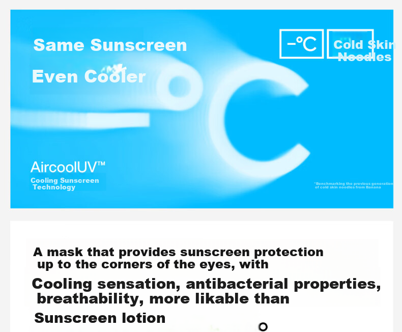Bananain Liangpi 301UV Air Sun Protection Face Mask, Unisex Ice Silk Full-Face UV-Resistant Sunshade Face Covering 1