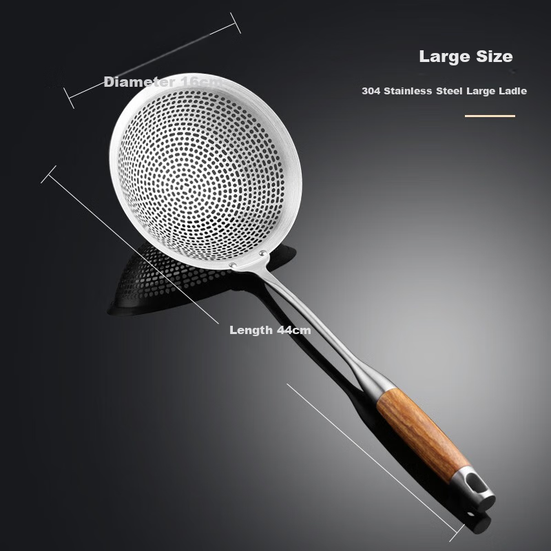 Newair 304 Stainless Steel Strainer, Colander, Noodle And Dumpling Skimmer, Small Oil-Frying Mesh, Large Kitchen Strainer for Hot Pot