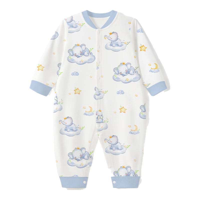 Aibedila Newborn Baby Romper Spring and Autumn Cotton Jumpsuit Unisex Baby Front-Opening Crawling Suit Early Autumn Onesie