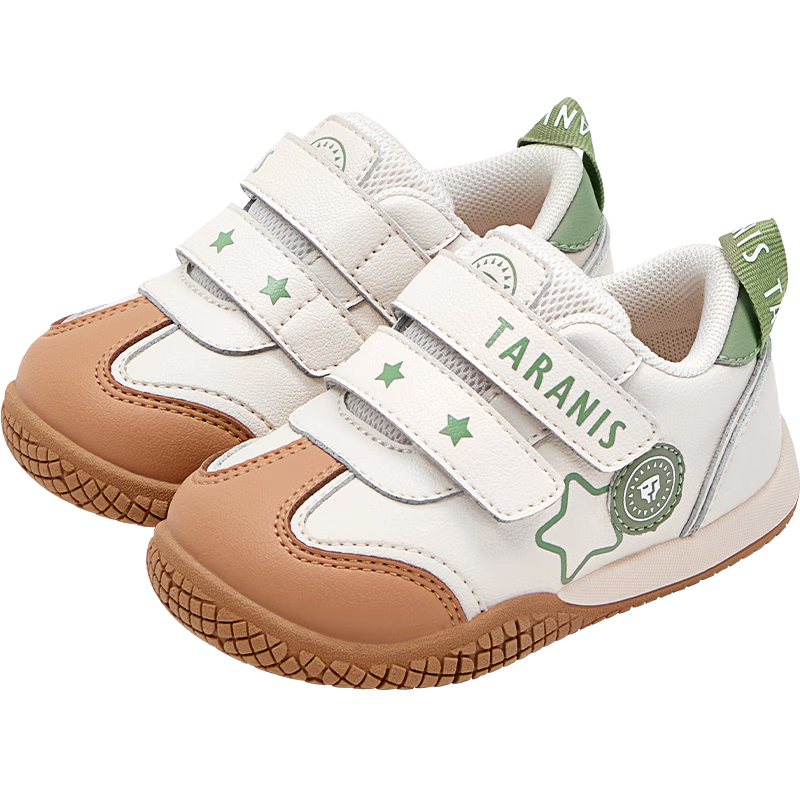 TARANIS Toddler Spring Baby Boys Walking Shoes Girls Bionic Infant First Walk Shoes White/Brown/Green Size 21