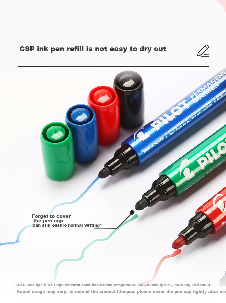 PILOT Oil-Based Marker Pen, Knife-Shaped Quick-Drying Marker, SCA-400 4mm Black, Pack of 12 2