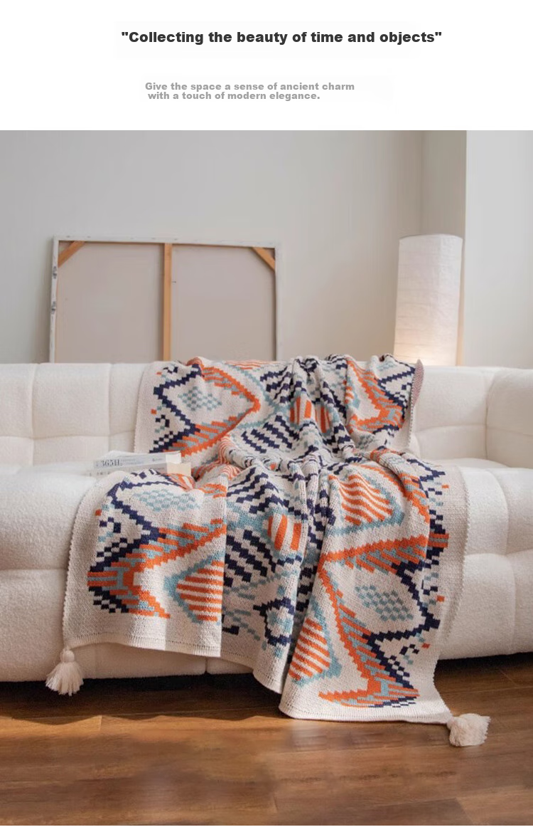 Wuyinliangpin Knitted Blanket, All-Season Throw, Office Air Conditioning Blanket, Children's Nap Throw, Small Quilt for Afternoon Rest, 110x130cm 5