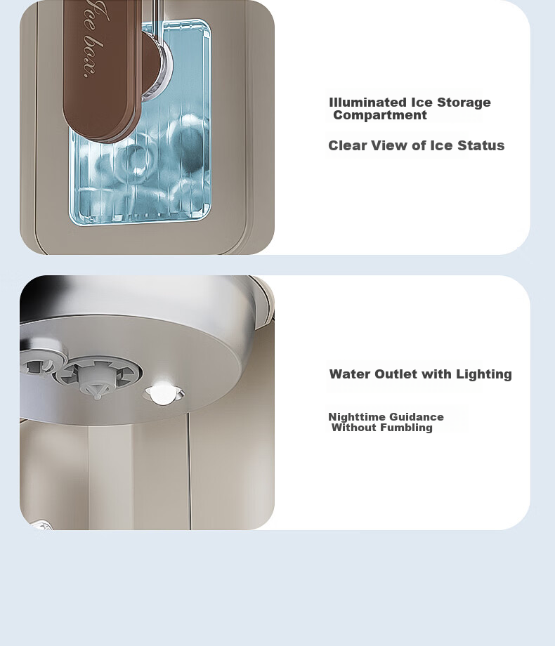 Zhuolang Ice Maker And Water Dispenser Combo, Coffee Machine with Ice Making Function, Countertop Instant Hot Water Dispenser for Home Use, Milk Frother, Direct Drinking Ice Maker, Cold And Hot All-In Ice Cube Machine, Americano Coffee Machine IH6 28