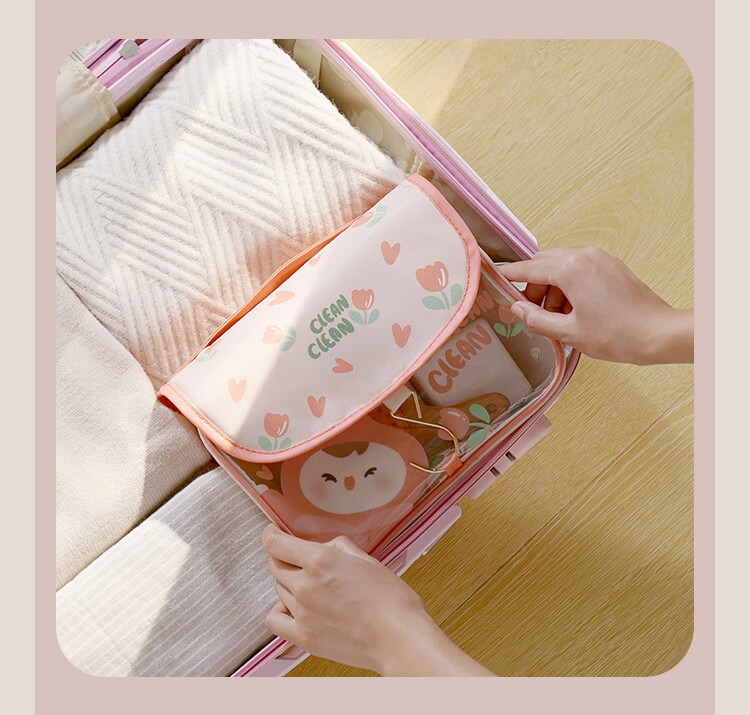 Bona Cloud Travel Toiletry Bag Makeup Bag for Women Portable Hanging Cute Transparent Waterproof Large Capacity Cosmetic Storage Bag for Business Trips 5