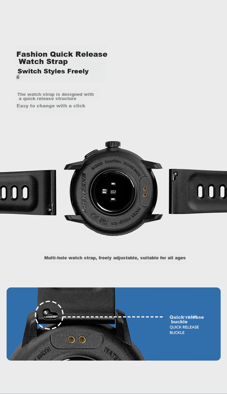 Skechers Smart Heart Rate, Blood Oxygen And Blood Pressure Monitoring, Outdoor Running Waterproof Multifunctional Sports Watch for Middle And High School Students 5