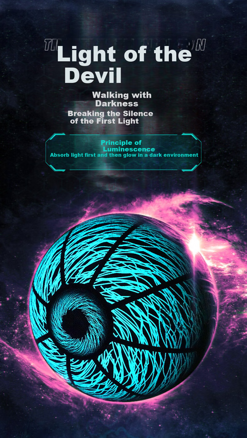 Kuangmi Demon Eye Luminous Basketball for Teenagers, Boys And Girls, Couples, Non-Slip Wear-Resistant Gift, Training And Competition Size 7 Ball 3