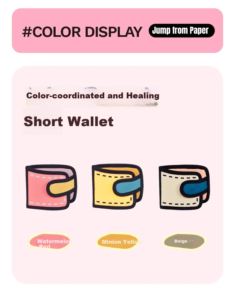 JumpFromPaper Birthday Gift, Anime-Style 2D Short Wallet, Clutch Card Holder, Coin Purse, Gift JFP, Air Blue 2