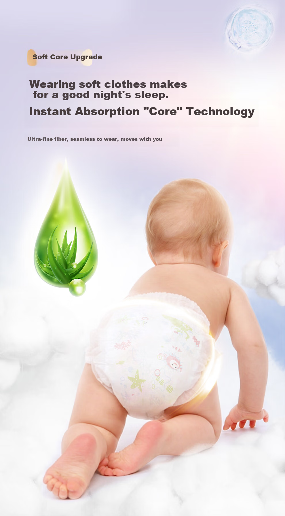Aiweier Alvin [No Carbamide Ammonia Detected] Classic Soft Touch Diapers, XL Size, 40 Pieces, Breathable Nappies 3