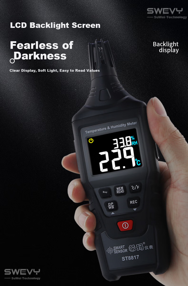Xima AS847 Handheld Thermometer And Hygrometer, High-Precision Industrial Digital Temperature And Humidity Meter 13