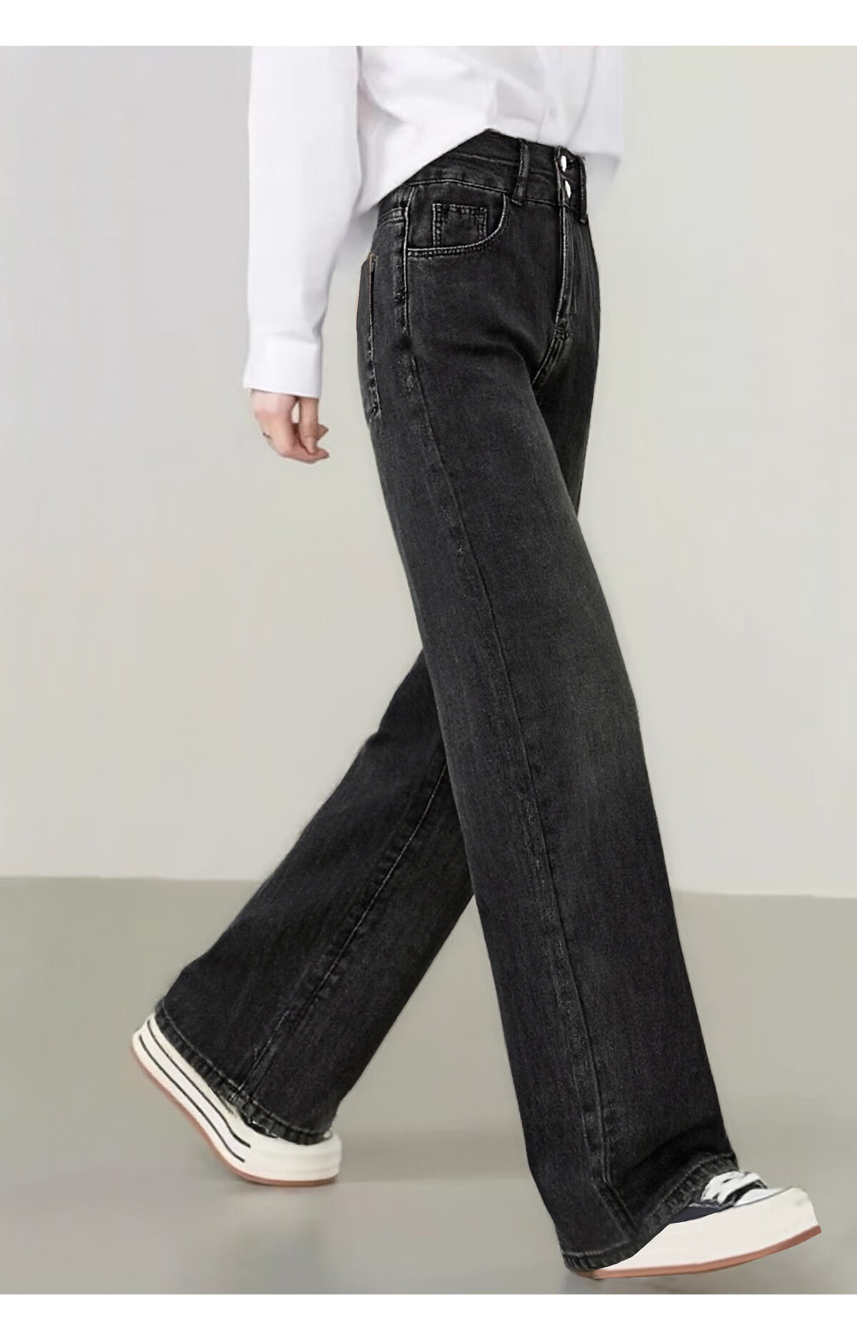 She Enjoy Women's High-Waist Slim Wide-Leg Fashion Draped Straight-Leg Pants T51N079 9