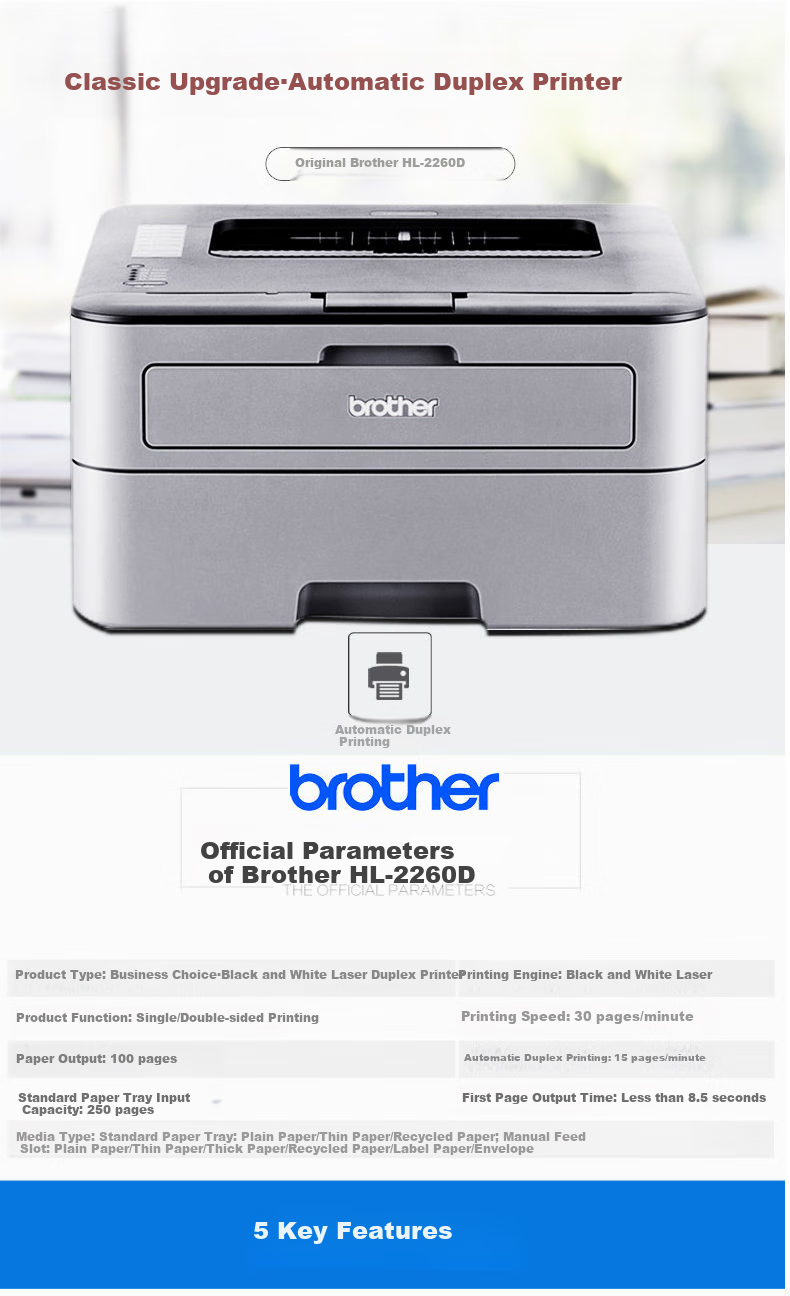 BROTHER DCP-L2628DW Black And White Laser All-In Printer, Wired & Wireless, Remote Automatic Duplex Printing 1