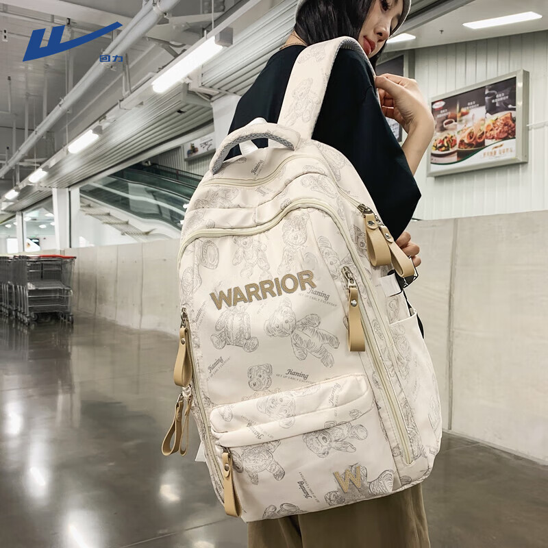 Warrior Backpack Junior High School Girls Double Shoulder Bag High School Girls High-Value Large Capacity Lightweight Spine Protection Student Backpack Boys 2