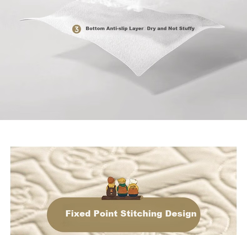 Teenie Weenie Class A Pure Cotton Quilted Fitted Sheet Double Bed Mattress Protector Cover for 2m X 2.2m Bed 11